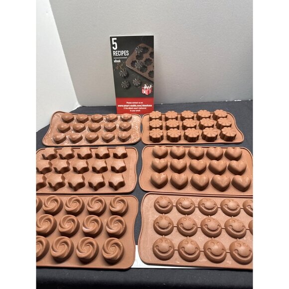 Silicone Baking Molds Set For Cupcakes Chocolates & Ice Cubes With e-book Recipe - Picture 9 of 16